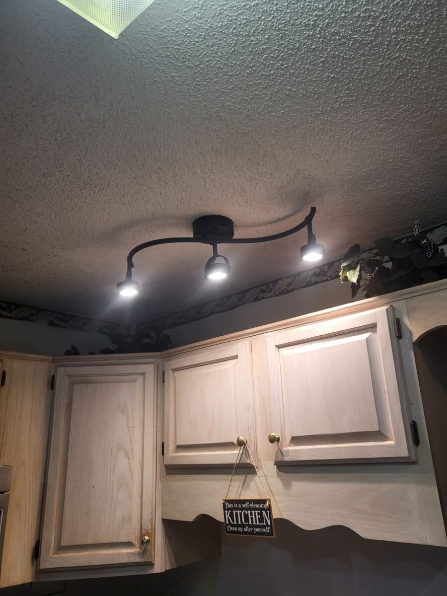 Installed kitchen light fixture